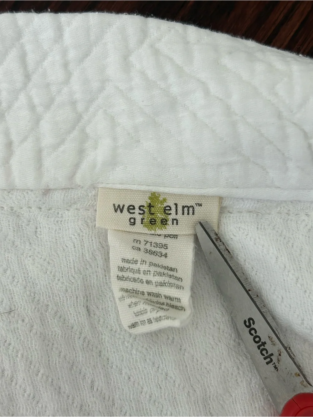West Elm White Quilted Organic Duvet Cover Size Twin